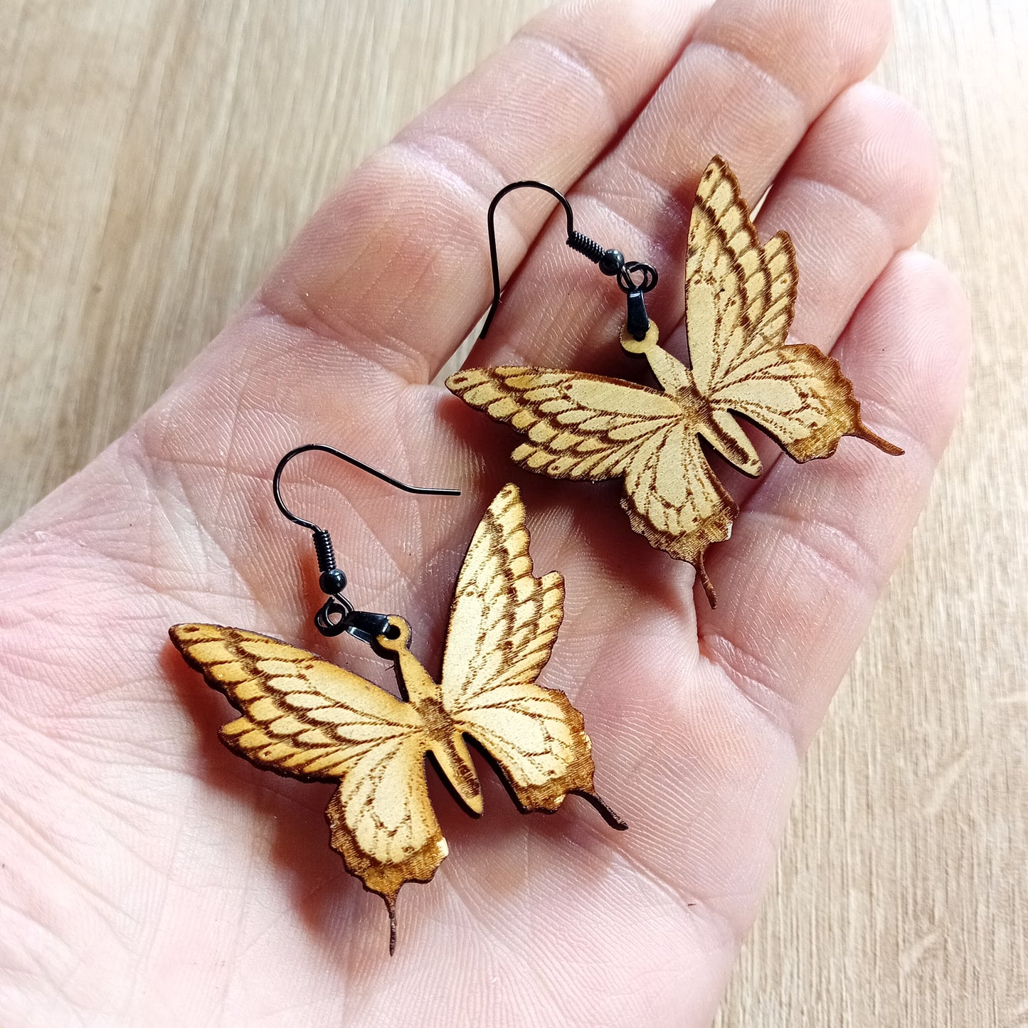 Boucles d'oreille - Papillon naturel